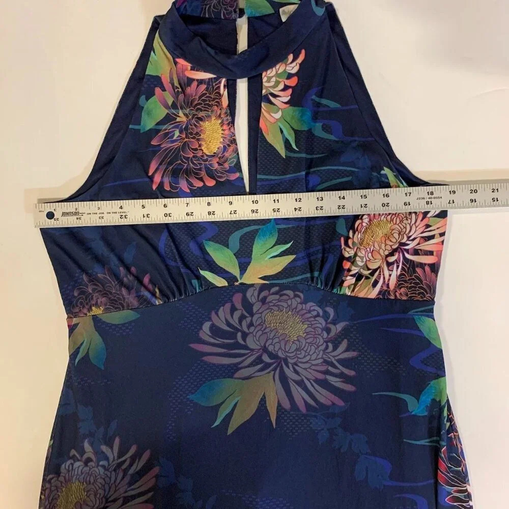 Monsoon Women's Floral Mock Plunge Neck Maxi Dress Size 12 - Picture 14 of 16